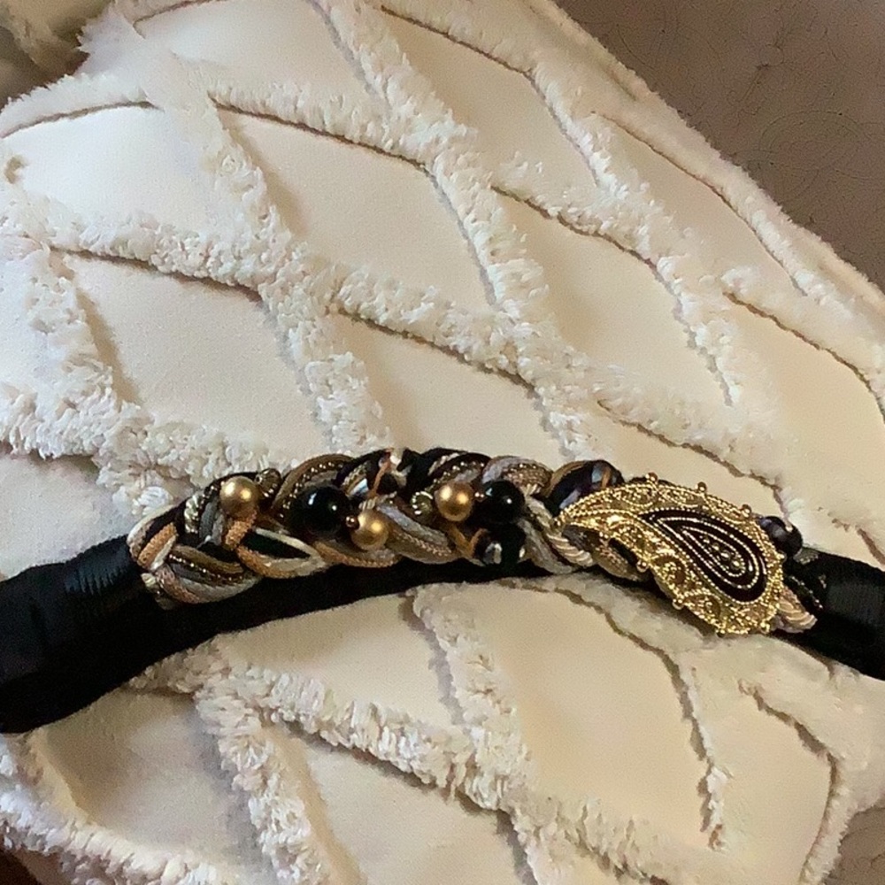 Elegant Black and Gold Braided Belt Carolyn Tanner Design